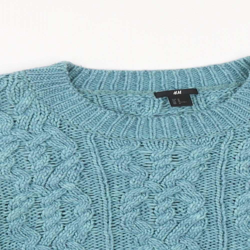Womens UK Size M H&M Green Pullover Jumper