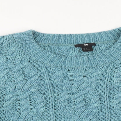 Womens UK Size M H&M Green Pullover Jumper