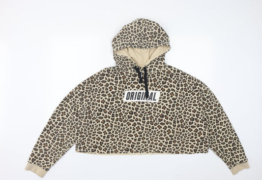 H&M Womens Multicoloured Geometric Polyester Pullover Hoodie Size XL  Drawstring