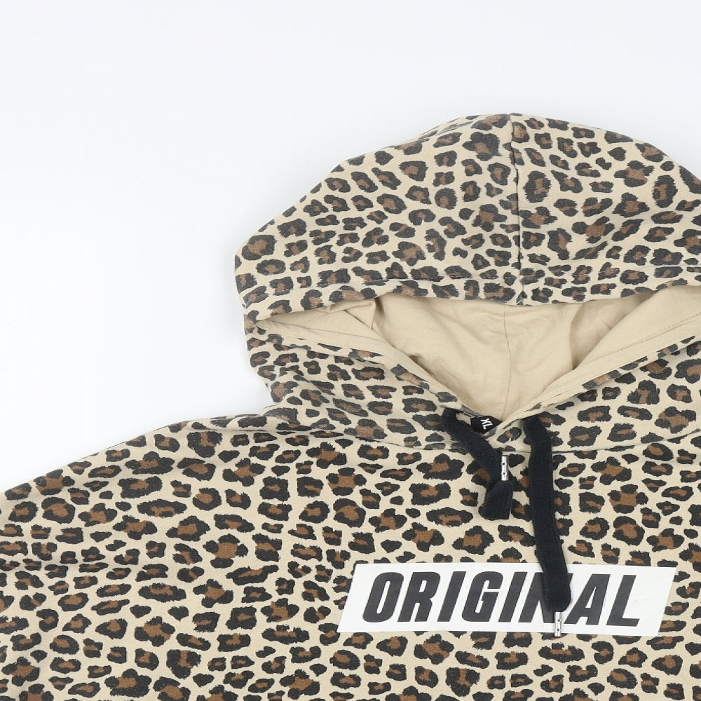 H&M Womens Multicoloured Geometric Polyester Pullover Hoodie Size XL  Drawstring