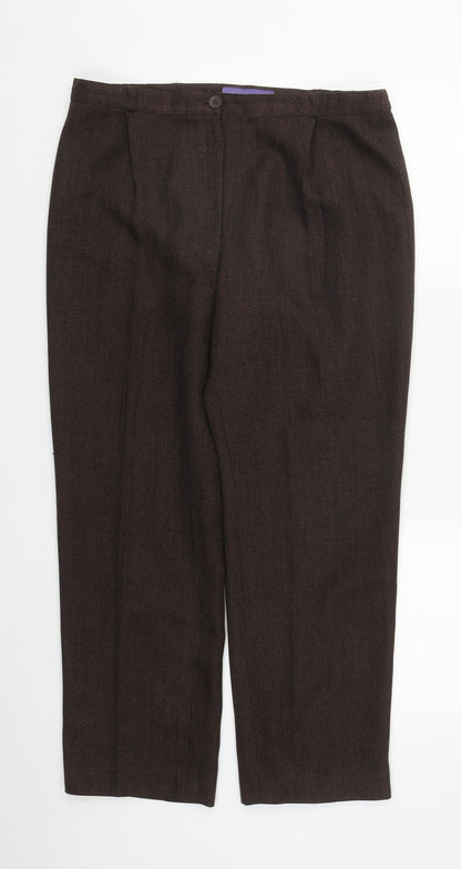 Autonomy Womens Brown Plaid Polyester Trousers  Size 12 L27 in Regular Zip