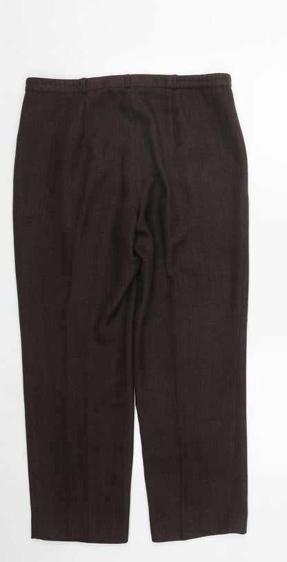Autonomy Womens Brown Plaid Polyester Trousers  Size 12 L27 in Regular Zip