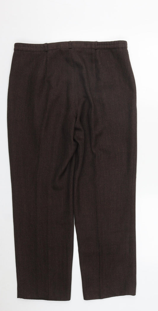 Autonomy Womens Brown Plaid Polyester Trousers  Size 12 L27 in Regular Zip