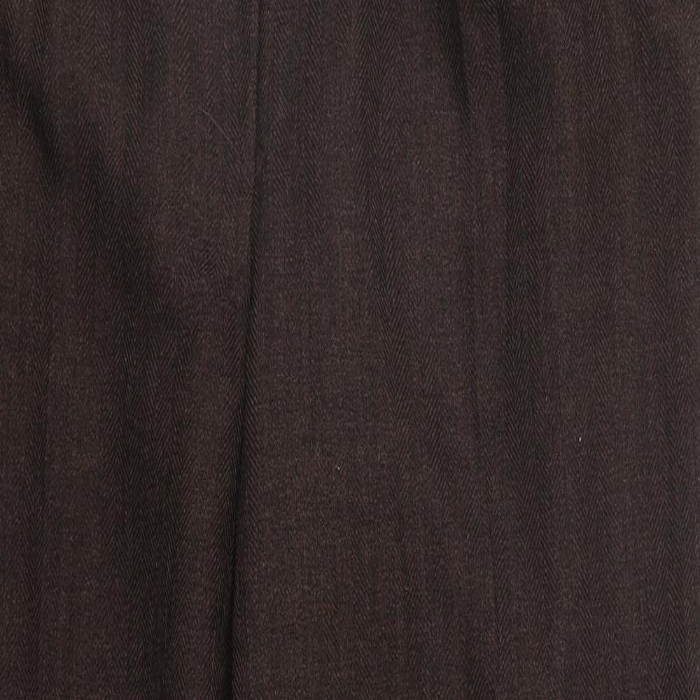 Autonomy Womens Brown Plaid Polyester Trousers  Size 12 L27 in Regular Zip