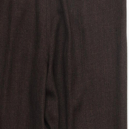 Autonomy Womens Brown Plaid Polyester Trousers  Size 12 L27 in Regular Zip