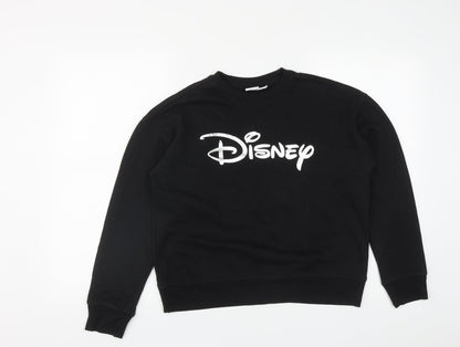 Disney Womens Black Round Neck  Polyester Pullover Jumper Size XS