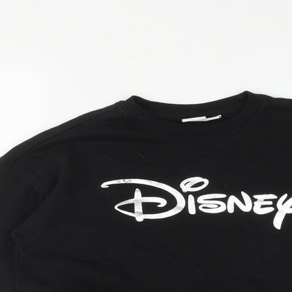 Disney Womens Black Round Neck  Polyester Pullover Jumper Size XS
