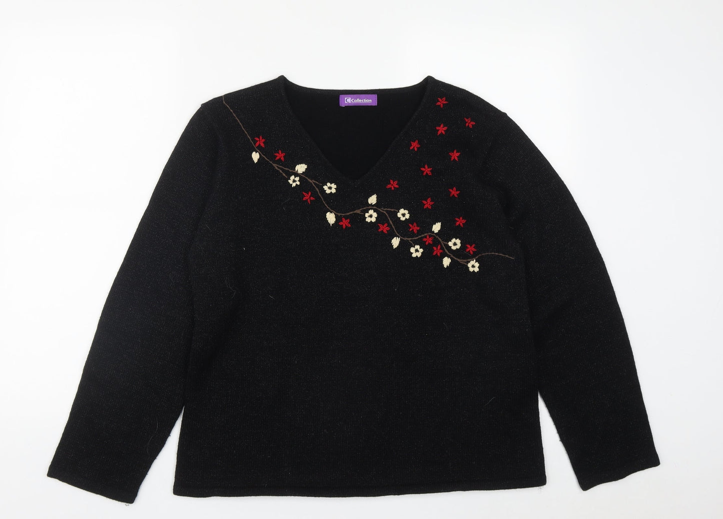 Womens UK Size 14 Collection Black Pullover Jumper