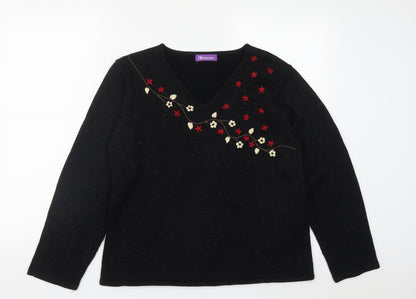 Womens UK Size 14 Collection Black Pullover Jumper