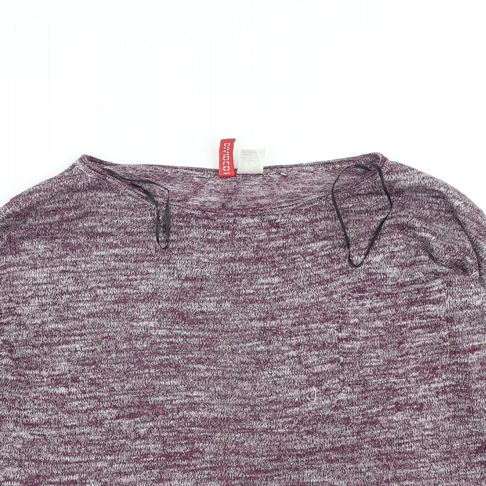 Womens UK Size M Divided Purple Pullover Jumper