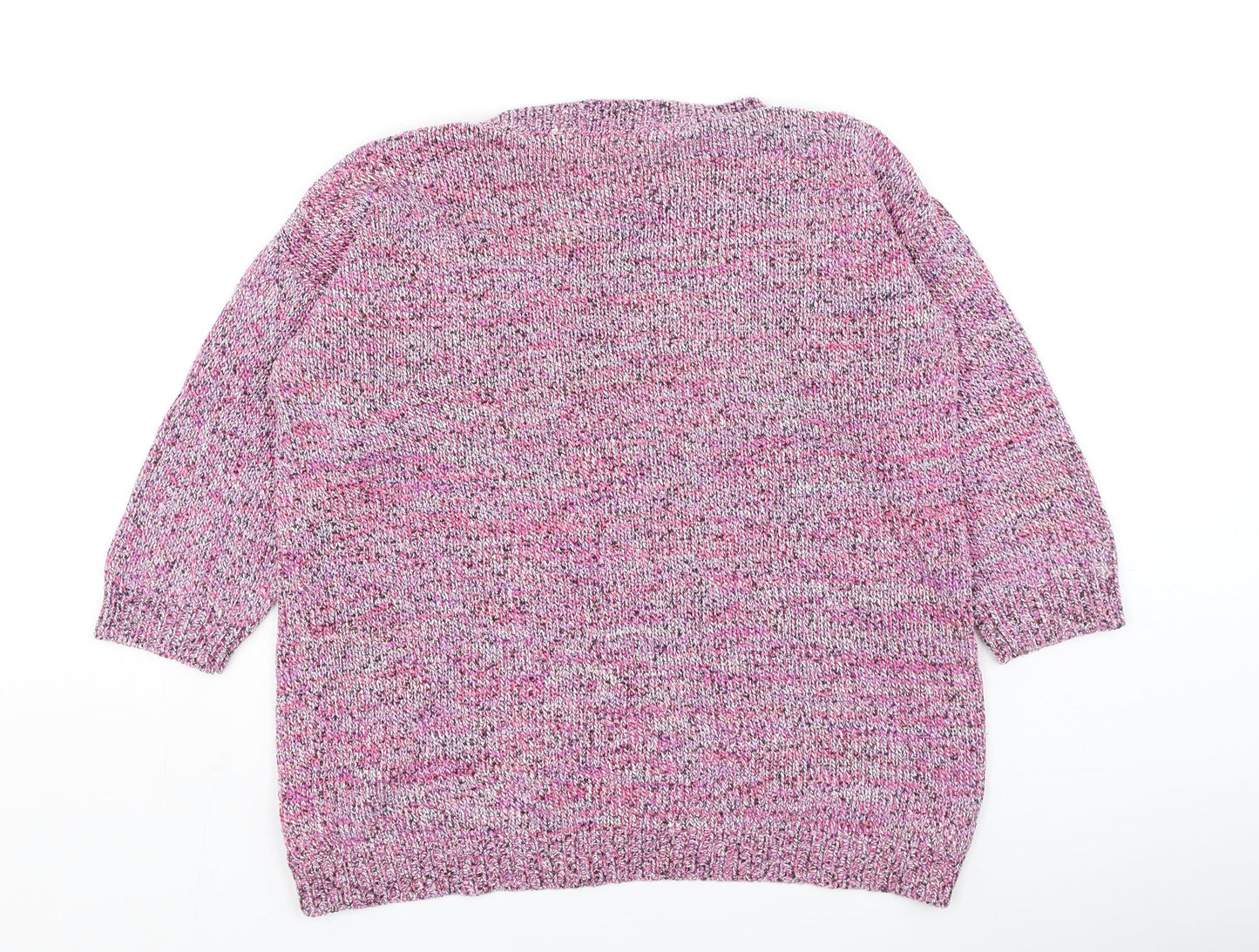 F&F Womens Multicoloured Round Neck  Cotton Pullover Jumper Size 12