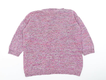 F&F Womens Multicoloured Round Neck  Cotton Pullover Jumper Size 12