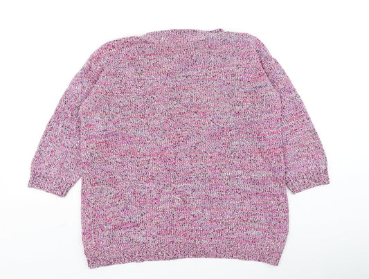 F&F Womens Multicoloured Round Neck  Cotton Pullover Jumper Size 12