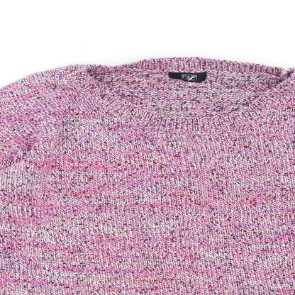 F&F Womens Multicoloured Round Neck  Cotton Pullover Jumper Size 12