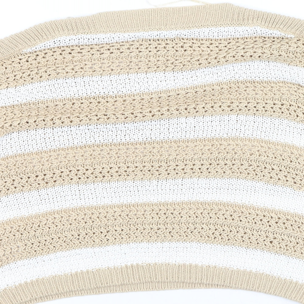 F&F Womens Multicoloured Round Neck Striped Acrylic Pullover Jumper Size 12