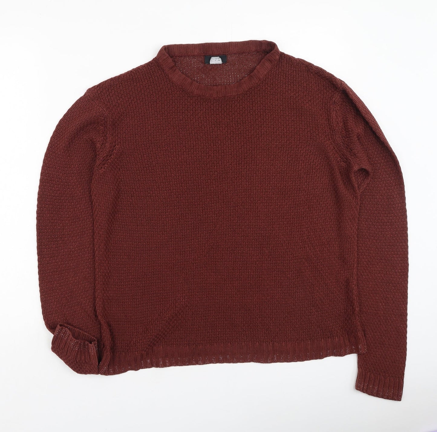 F&F Womens Brown Round Neck  Acrylic Pullover Jumper Size M