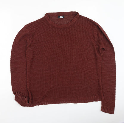 F&F Womens Brown Round Neck  Acrylic Pullover Jumper Size M
