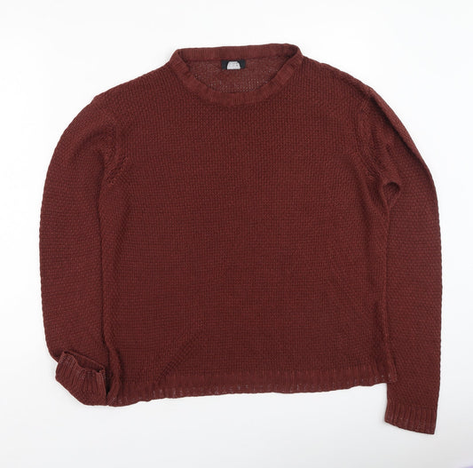 F&F Womens Brown Round Neck  Acrylic Pullover Jumper Size M