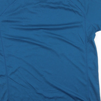 Preworn Mens Blue  Polyester  T-Shirt Size M Round Neck