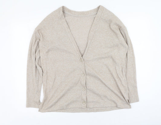 Womens UK Size 8 Pep&co Brown Cardigan Jumper