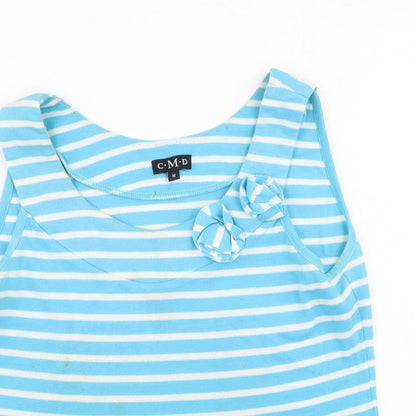 Womens UK Size M C.M.D Blue Basic Tank
