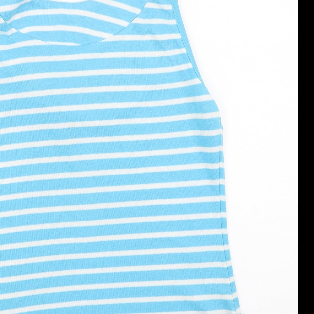 Womens UK Size M C.M.D Blue Basic Tank