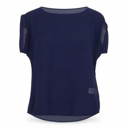 Womens UK Size 10 Peacocks Blue Basic T-Shirt