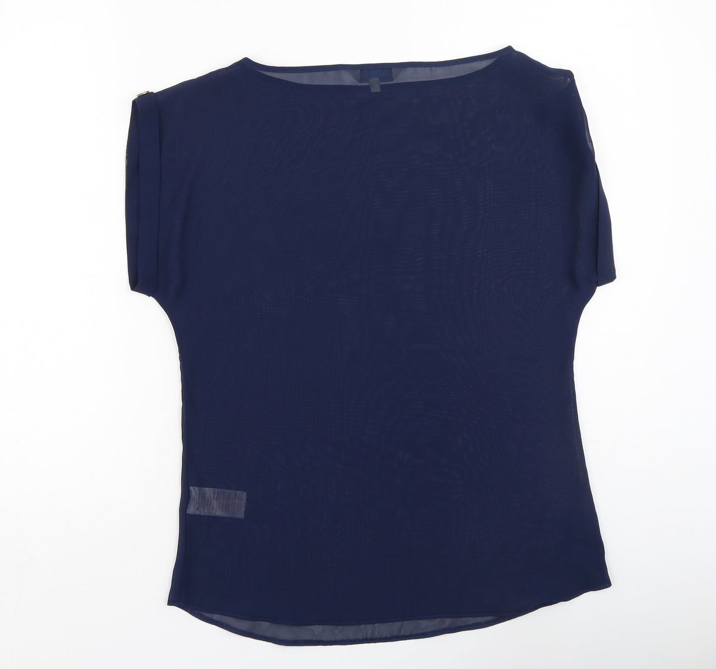 Womens UK Size 10 Peacocks Blue Basic T-Shirt