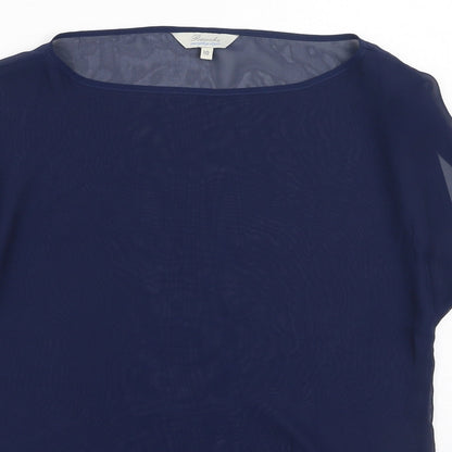 Womens UK Size 10 Peacocks Blue Basic T-Shirt