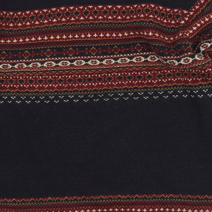 Easy Mens Black Crew Neck Geometric Acrylic Pullover Jumper Size L