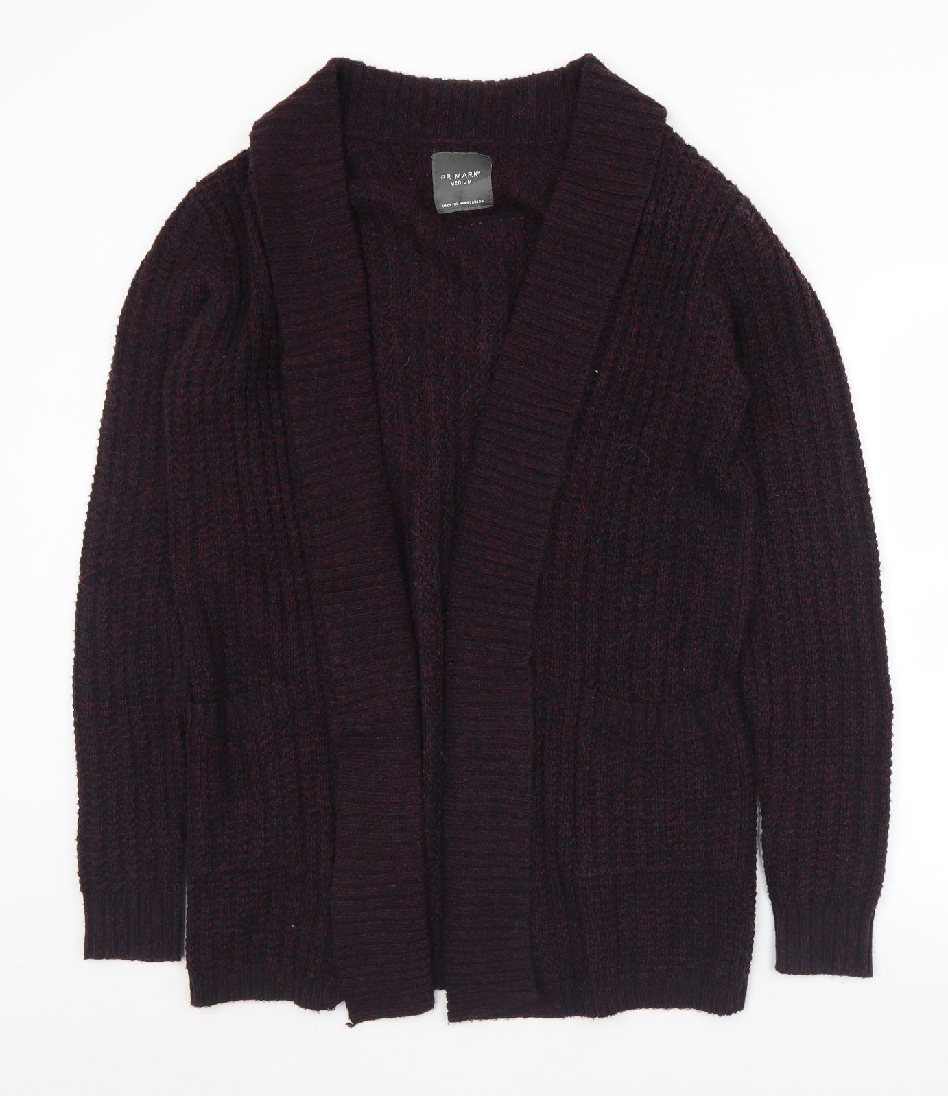 Primark Womens Purple Collared  Acrylic Cardigan Jumper Size M