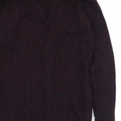 Primark Womens Purple Collared  Acrylic Cardigan Jumper Size M