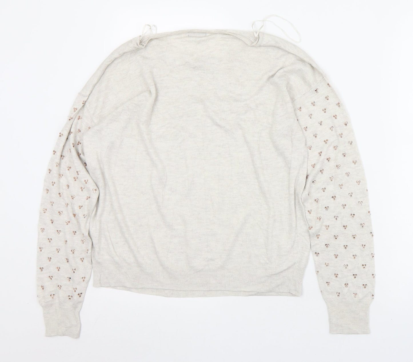 F&F Womens Ivory Round Neck  Polyester Pullover Jumper Size 14