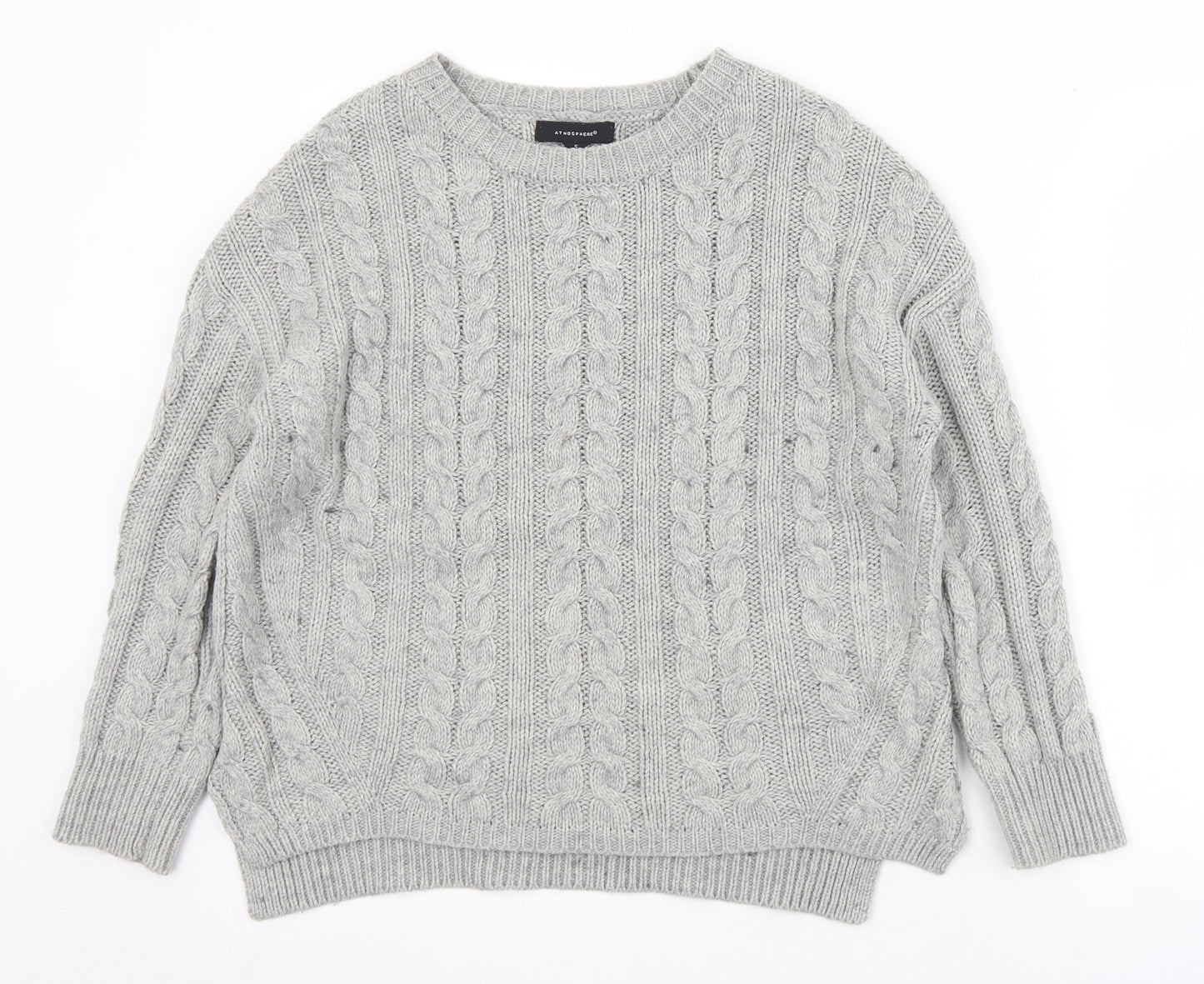 Primark Womens Grey Crew Neck  Acrylic Pullover Jumper Size 6   - 6/8