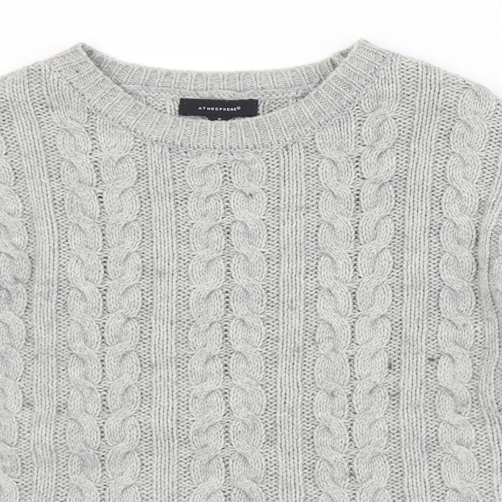 Primark Womens Grey Crew Neck  Acrylic Pullover Jumper Size 6   - 6/8