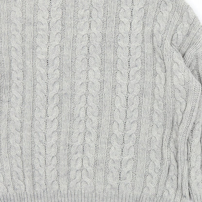 Primark Womens Grey Crew Neck  Acrylic Pullover Jumper Size 6   - 6/8