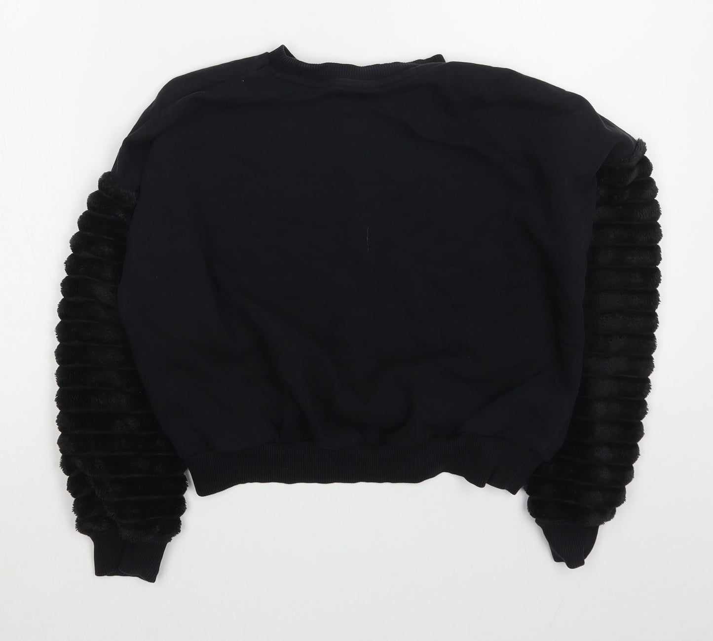 F&F Girls Black  Cotton Pullover Sweatshirt Size 9-10 Years  Pullover