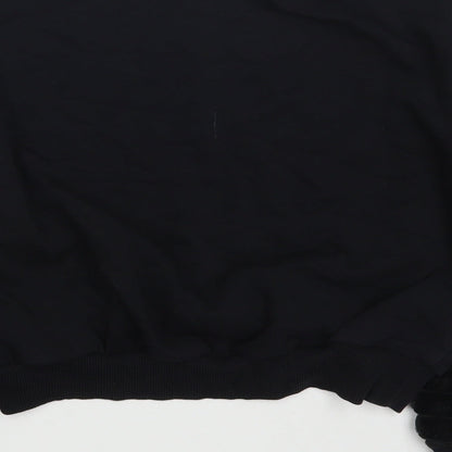 F&F Girls Black  Cotton Pullover Sweatshirt Size 9-10 Years  Pullover