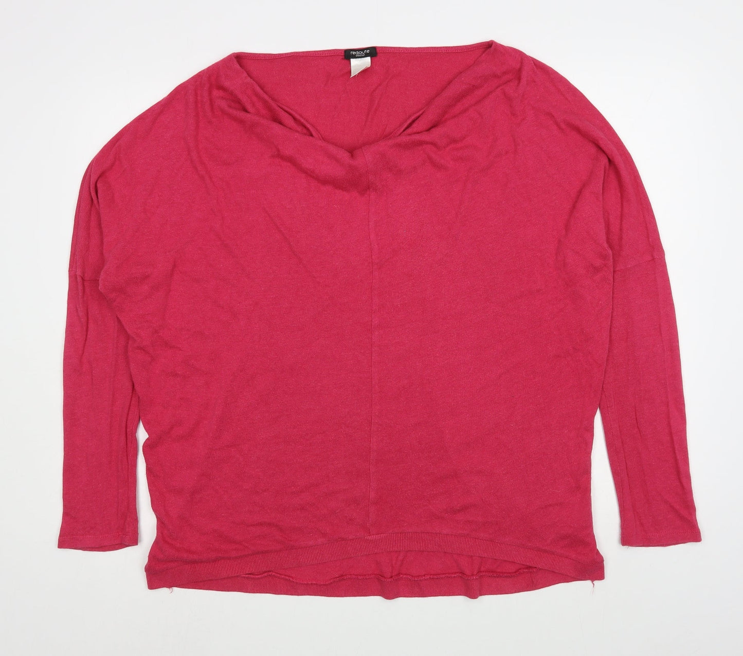 Redoute Womens Pink  Cotton Pullover Sweatshirt Size 16  Pullover