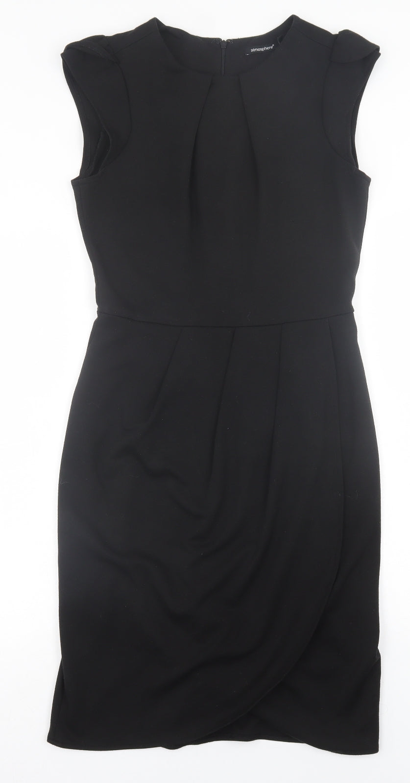 Atmosphere Womens Black  Polyester A-Line  Size 10  Crew Neck Zip