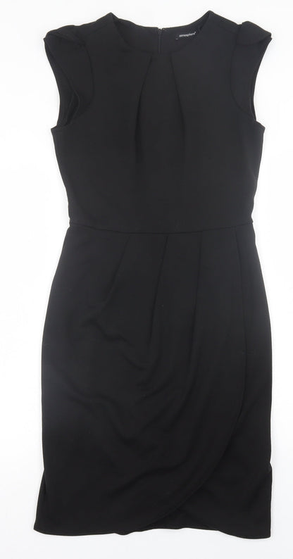 Atmosphere Womens Black  Polyester A-Line  Size 10  Crew Neck Zip