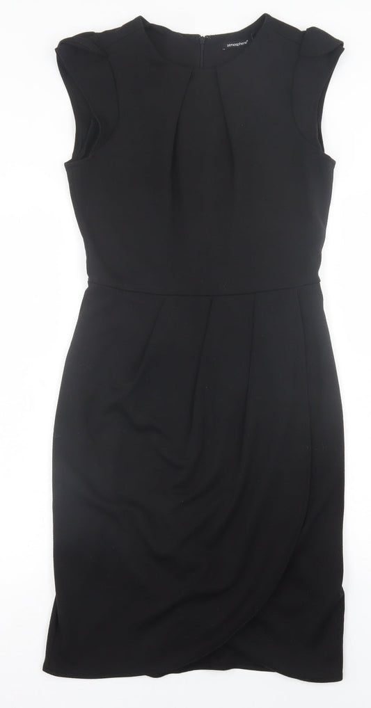 Atmosphere Womens Black  Polyester A-Line  Size 10  Crew Neck Zip