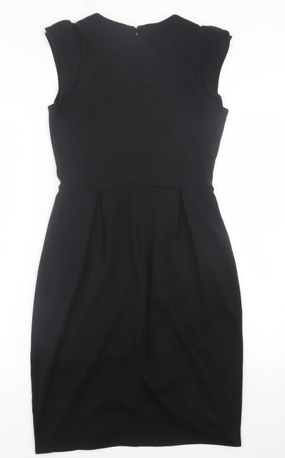 Atmosphere Womens Black  Polyester A-Line  Size 10  Crew Neck Zip