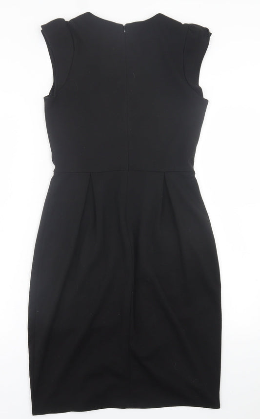 Atmosphere Womens Black  Polyester A-Line  Size 10  Crew Neck Zip