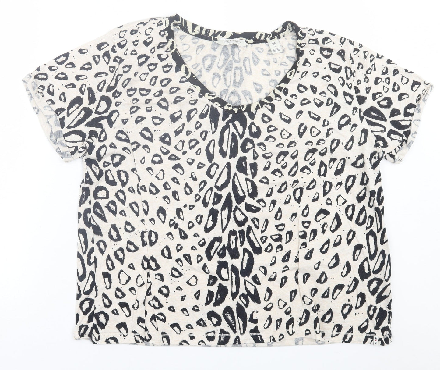 Womens UK Size S Scotch & Soda Beige Basic T-Shirt