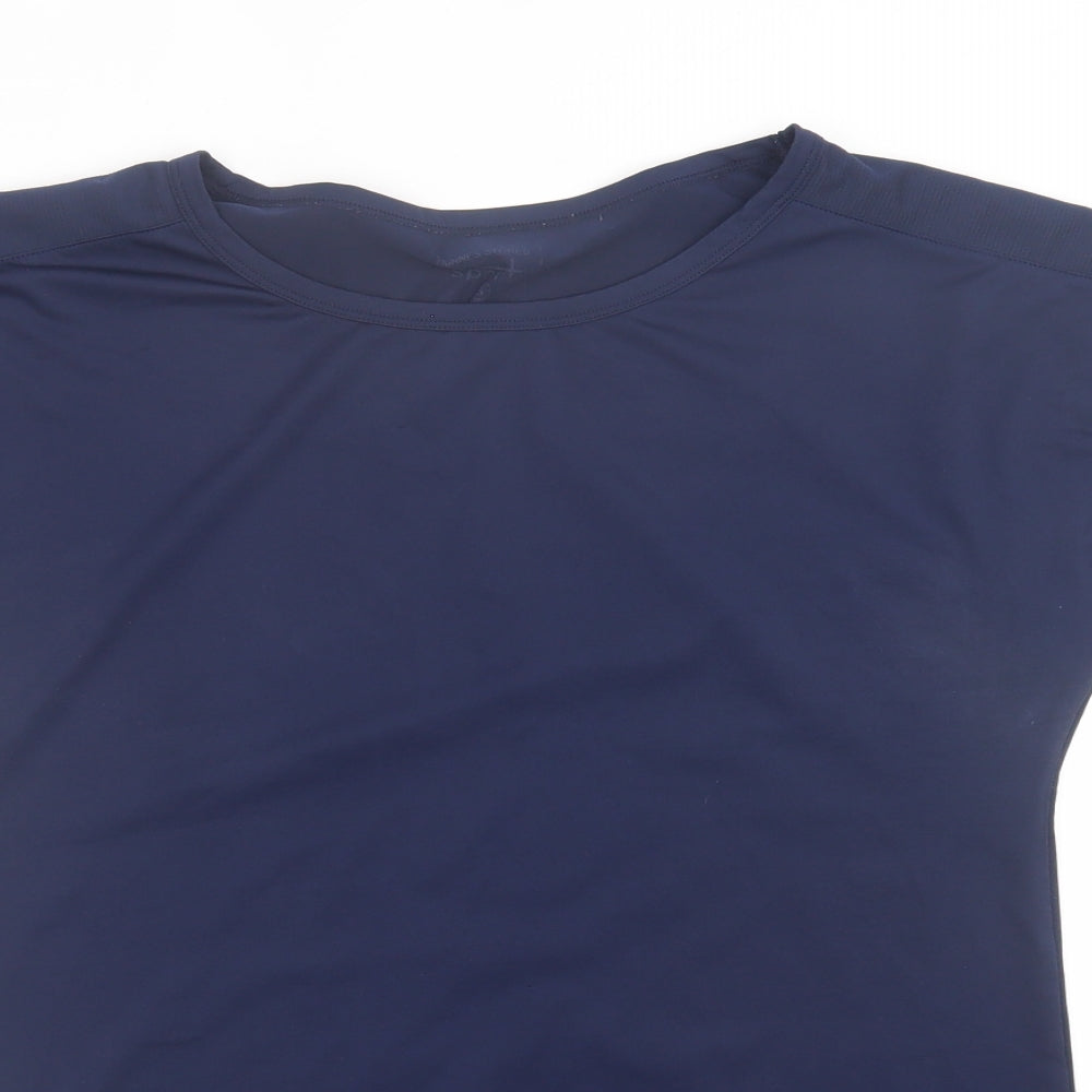 Dunnes Stores Mens Blue  Polyester Basic T-Shirt Size S Crew Neck Pullover