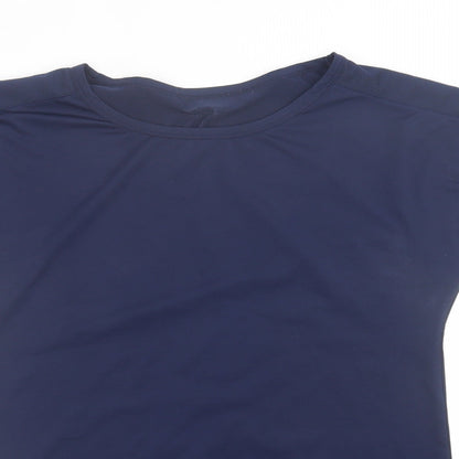 Dunnes Stores Mens Blue  Polyester Basic T-Shirt Size S Crew Neck Pullover
