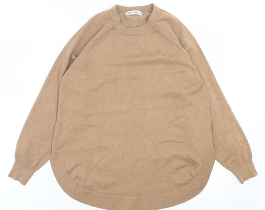 Gallery Womens Brown Crew Neck  Polyester Pullover Jumper Size S