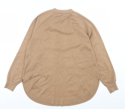 Gallery Womens Brown Crew Neck  Polyester Pullover Jumper Size S
