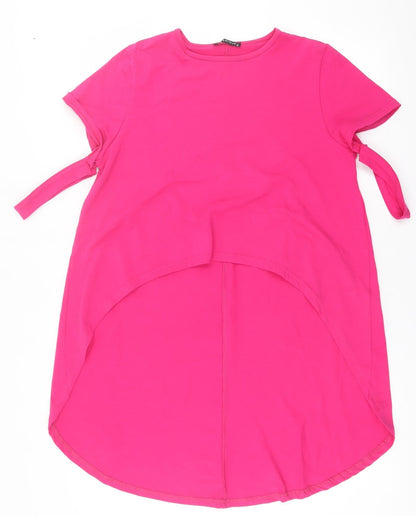 jenerique Womens Pink  Polyester Tunic T-Shirt Size 8 Crew Neck
